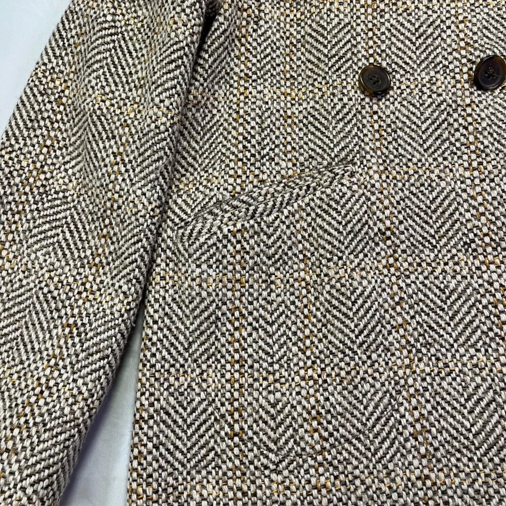 J. Crew Vintage Inspired Wool Blend Tweed Swing Jacket Coat - Brown Cream - 4 - Picture 5 of 8